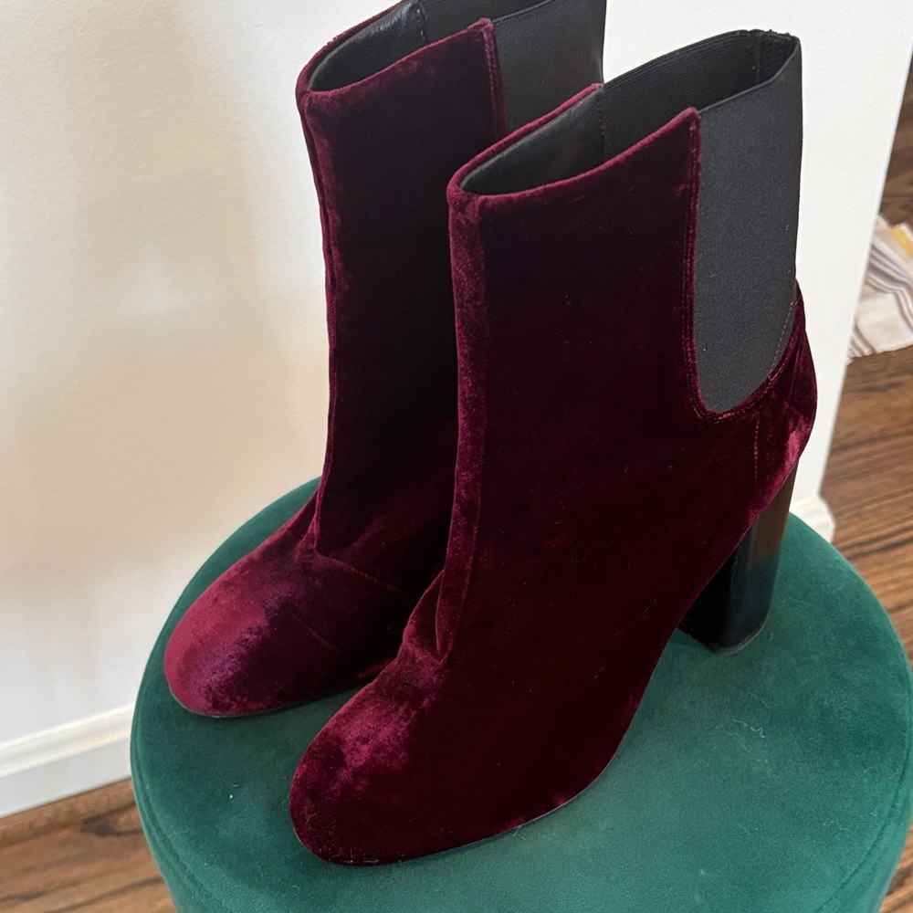 rag & bone Burgundy Velvet Heeled Boots